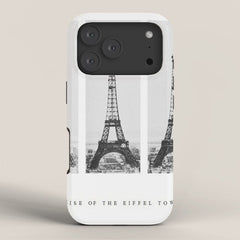 1888-1889 The Rise of the Eiffel Tower Construction Sequence black and white photography iPhone Case