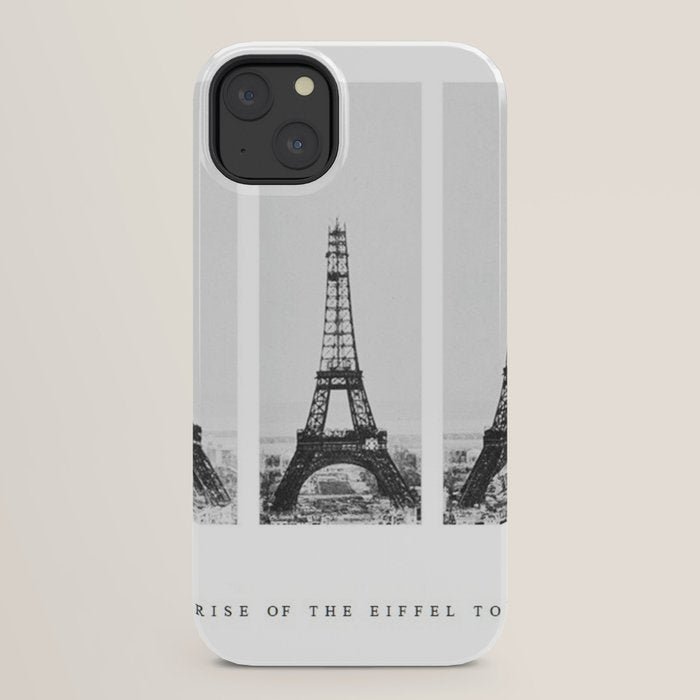 1888-1889 The Rise of the Eiffel Tower Construction Sequence black and white photography iPhone Case