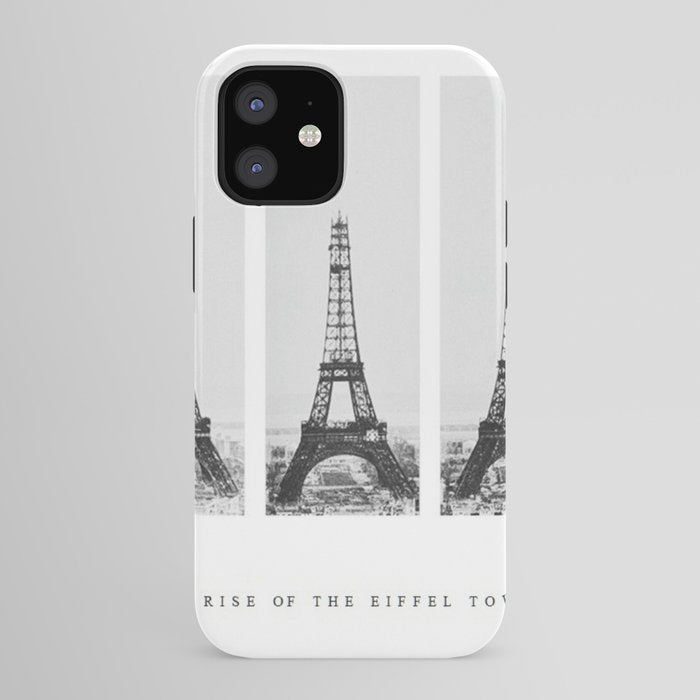 1888-1889 The Rise of the Eiffel Tower Construction Sequence black and white photography iPhone Case