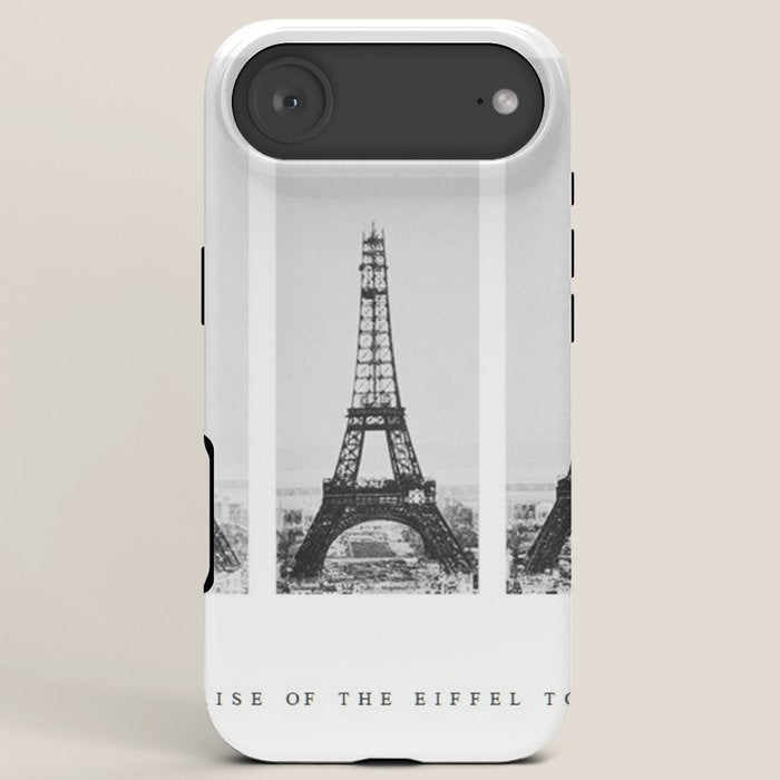 1888-1889 The Rise of the Eiffel Tower Construction Sequence black and white photography iPhone Case