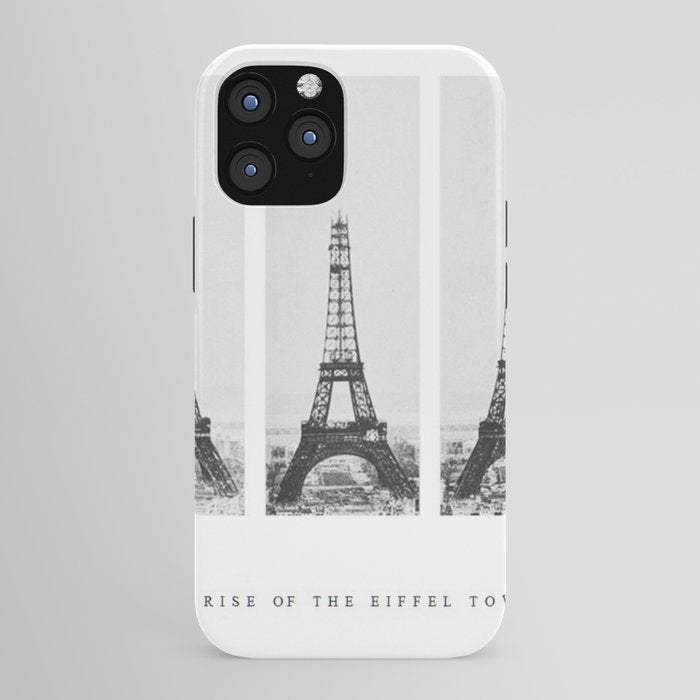1888-1889 The Rise of the Eiffel Tower Construction Sequence black and white photography iPhone Case