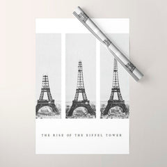 1888-1889 The Rise of the Eiffel Tower Construction Sequence black and white photography Wrapping Paper
