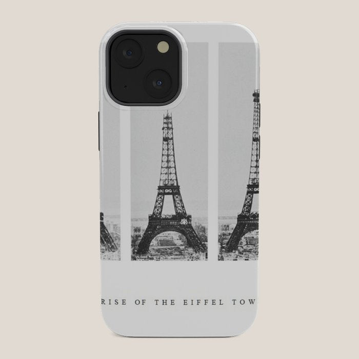1888-1889 The Rise of the Eiffel Tower Construction Sequence black and white photography iPhone Case