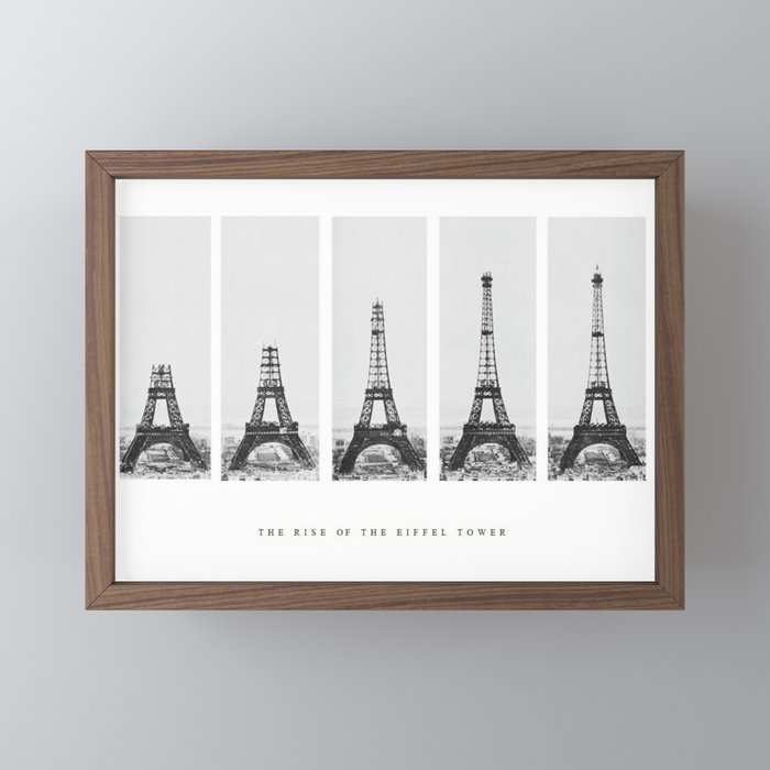 1888-1889 The Rise of the Eiffel Tower Construction Sequence black and white photography Mini Art Print