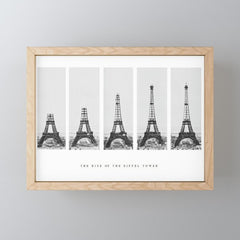 1888-1889 The Rise of the Eiffel Tower Construction Sequence black and white photography Mini Art Print