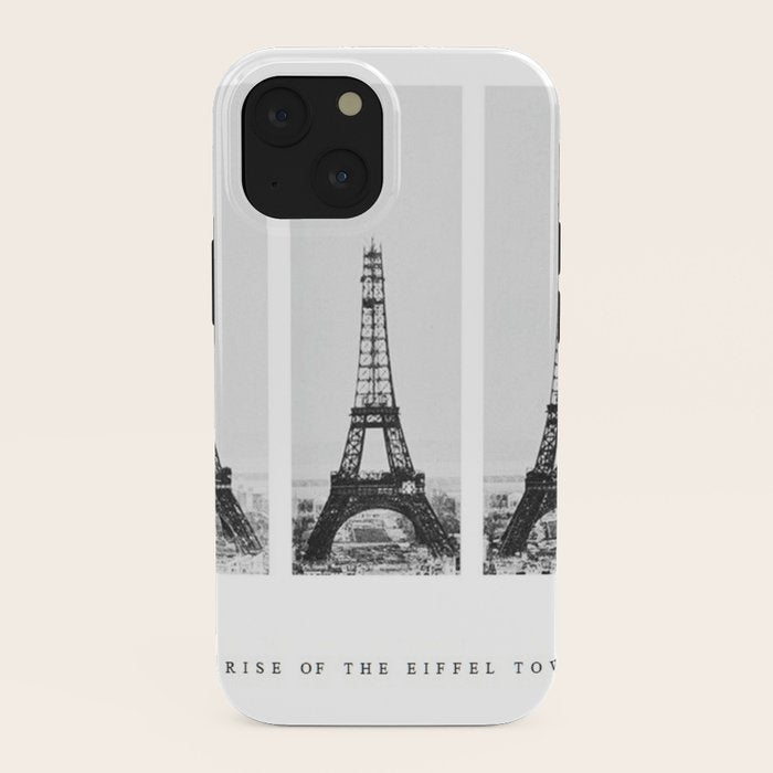 1888-1889 The Rise of the Eiffel Tower Construction Sequence black and white photography iPhone Case