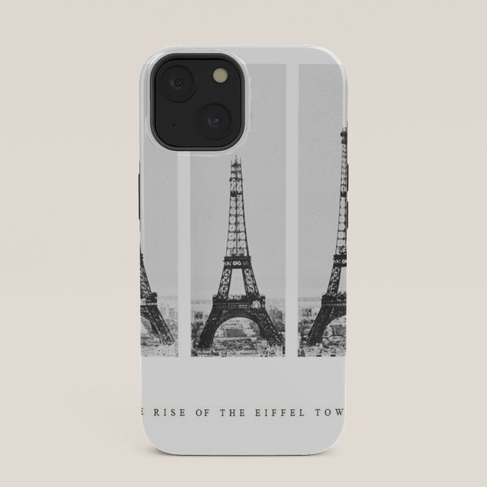 1888-1889 The Rise of the Eiffel Tower Construction Sequence black and white photography iPhone Case