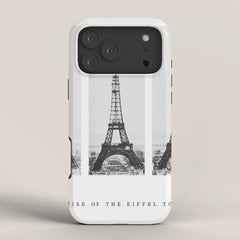 1888-1889 The Rise of the Eiffel Tower Construction Sequence black and white photography iPhone Case