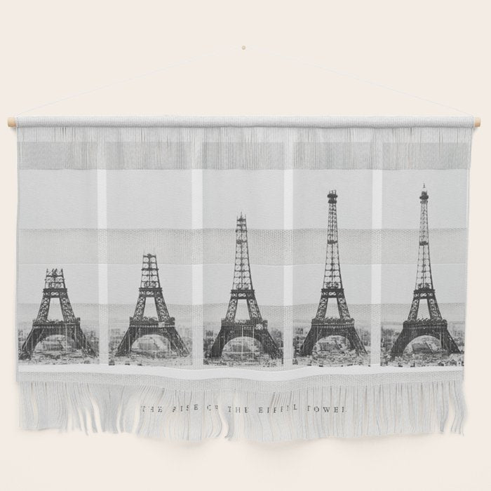1888-1889 The Rise of the Eiffel Tower Construction Sequence black and white photography Wall Hanging