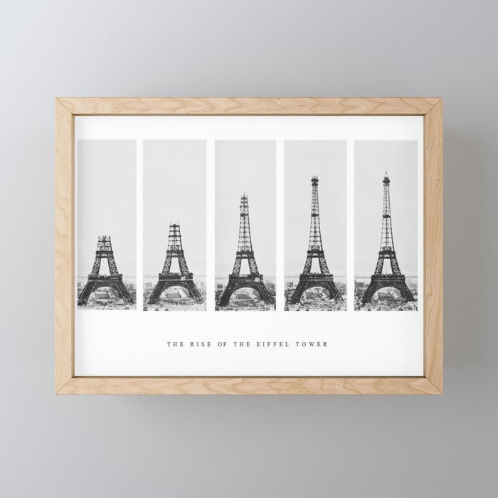 1888-1889 The Rise of the Eiffel Tower Construction Sequence black and white photography Mini Art Print