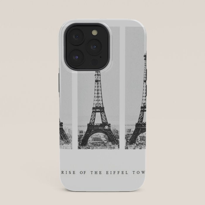 1888-1889 The Rise of the Eiffel Tower Construction Sequence black and white photography iPhone Case