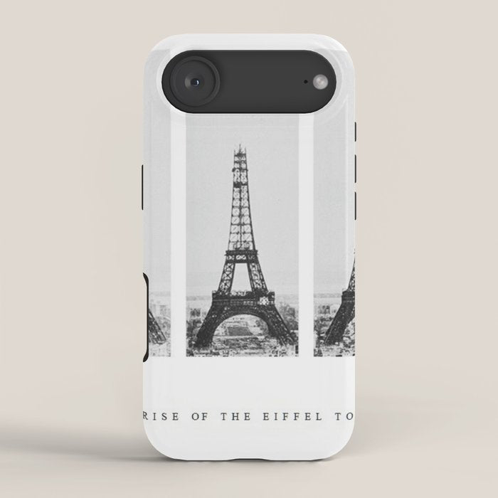 1888-1889 The Rise of the Eiffel Tower Construction Sequence black and white photography iPhone Case