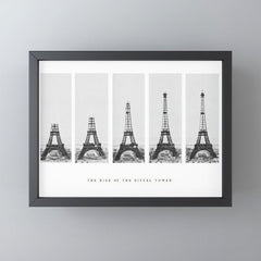 1888-1889 The Rise of the Eiffel Tower Construction Sequence black and white photography Mini Art Print