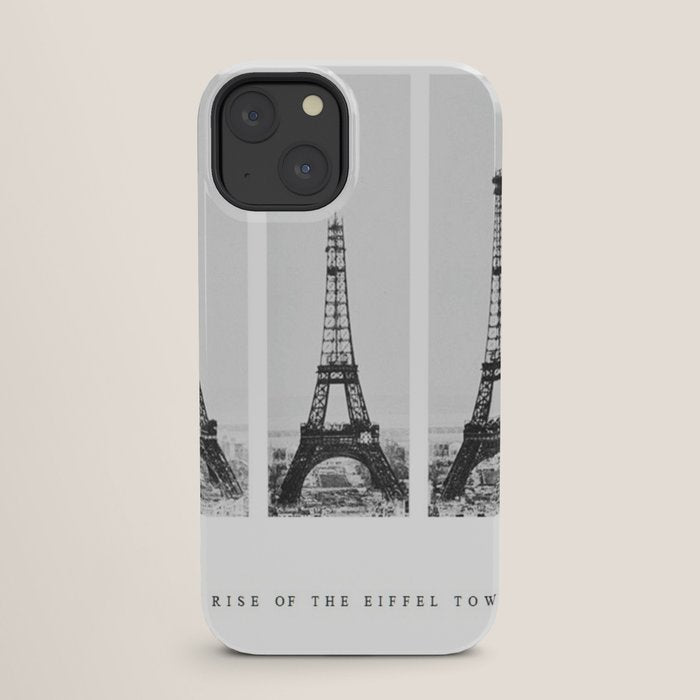 1888-1889 The Rise of the Eiffel Tower Construction Sequence black and white photography iPhone Case