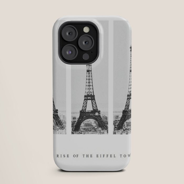 1888-1889 The Rise of the Eiffel Tower Construction Sequence black and white photography iPhone Case