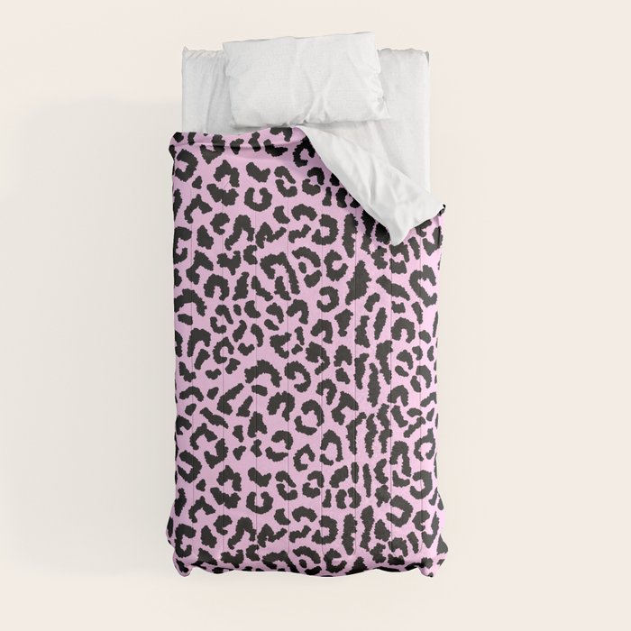 2000s leopard-black on palest pink Comforter