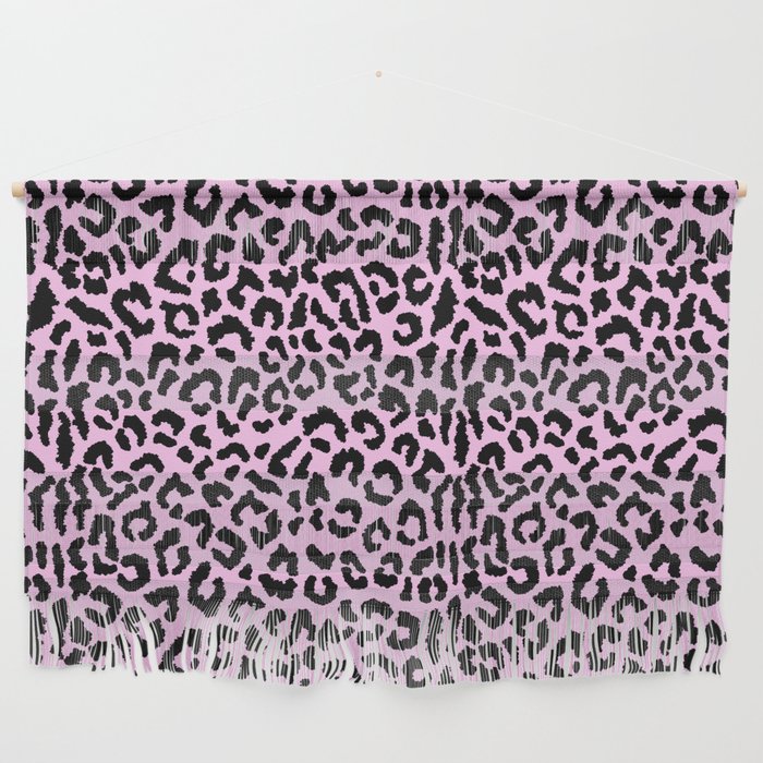 2000s leopard-black on palest pink Wall Hanging