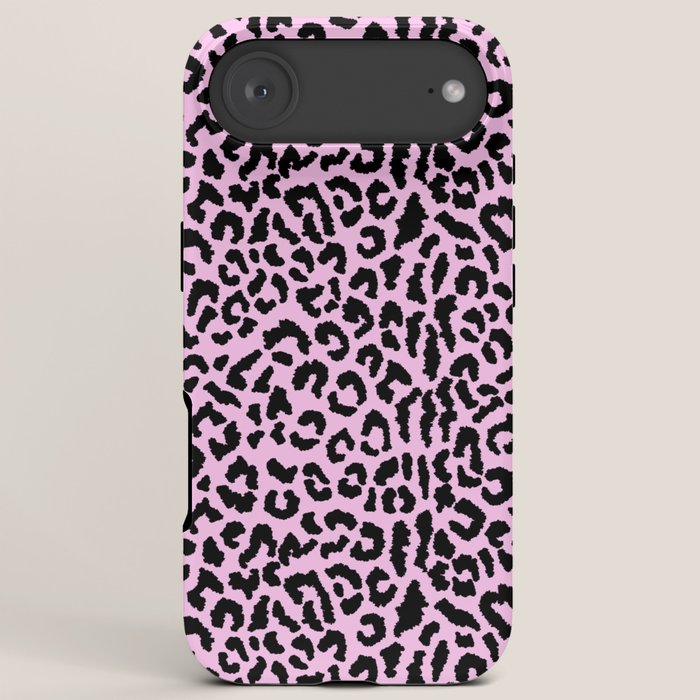 2000s leopard-black on palest pink iPhone Case