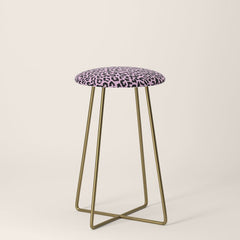 2000s leopard-black on palest pink Stool