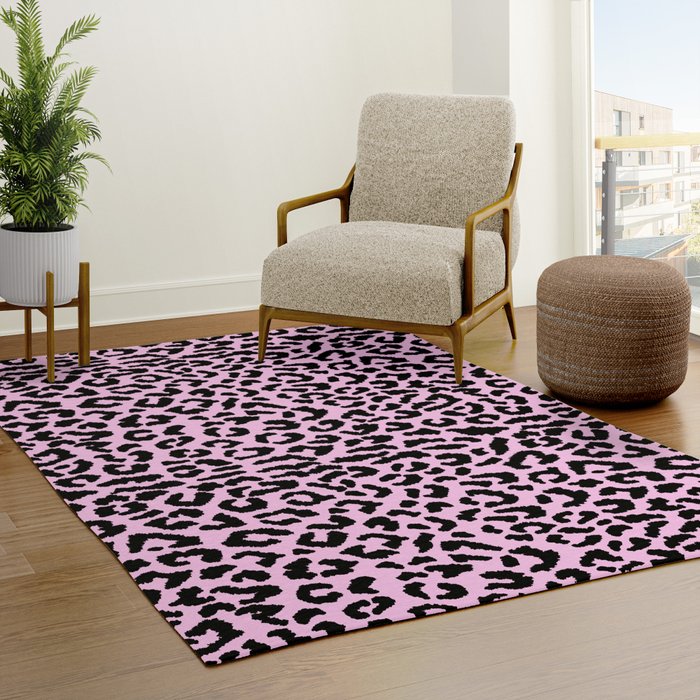 2000s leopard-black on palest pink Rug