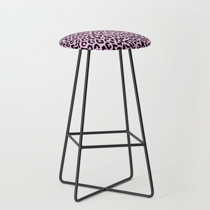 2000s leopard-black on palest pink Stool