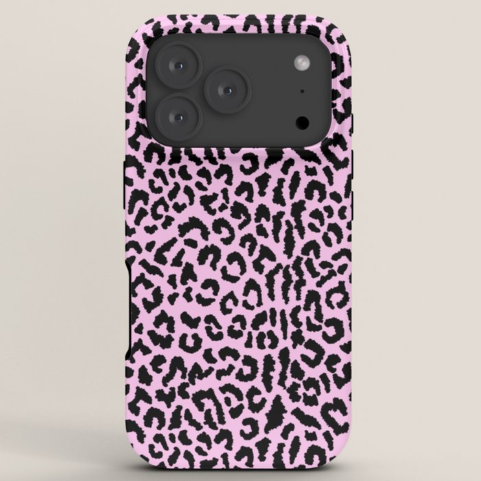 2000s leopard-black on palest pink iPhone Case