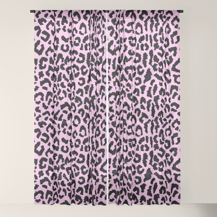 2000s leopard-black on palest pink Window Curtain