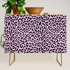 2000s leopard-black on palest pink Credenza