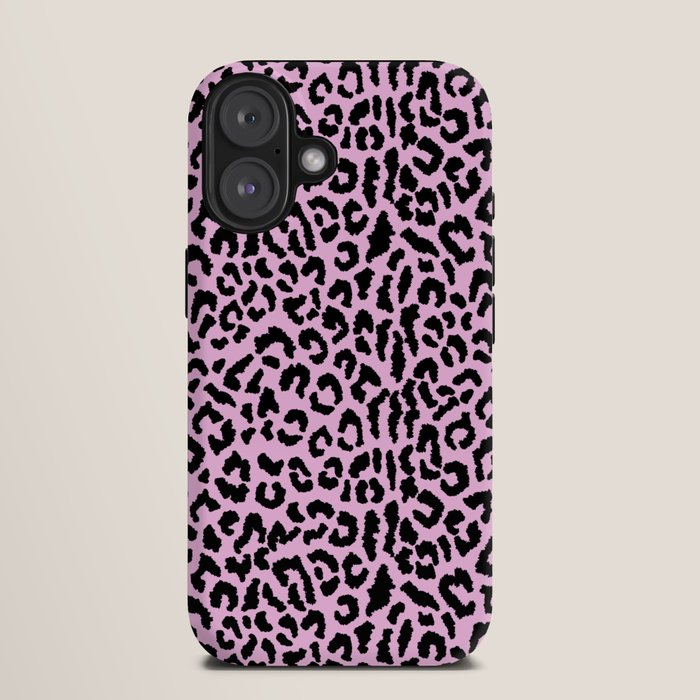 2000s leopard-black on palest pink iPhone Case
