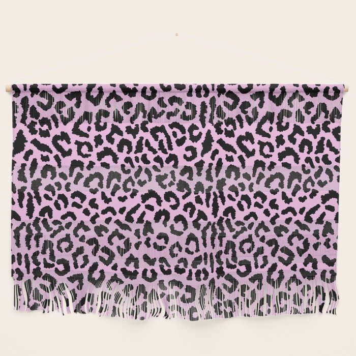 2000s leopard-black on palest pink Wall Hanging