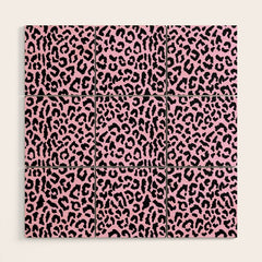 2000s leopard-black on palest pink Wood Wall Art