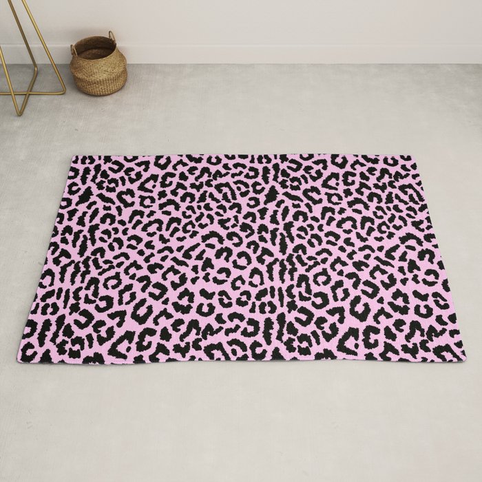 2000s leopard-black on palest pink Rug