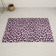 2000s leopard-black on palest pink Rug