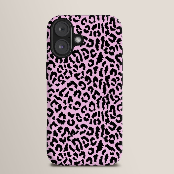 2000s leopard-black on palest pink iPhone Case