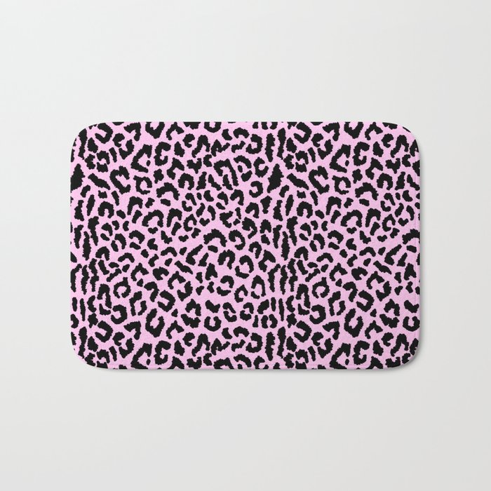 2000s leopard-black on palest pink Bath Mat