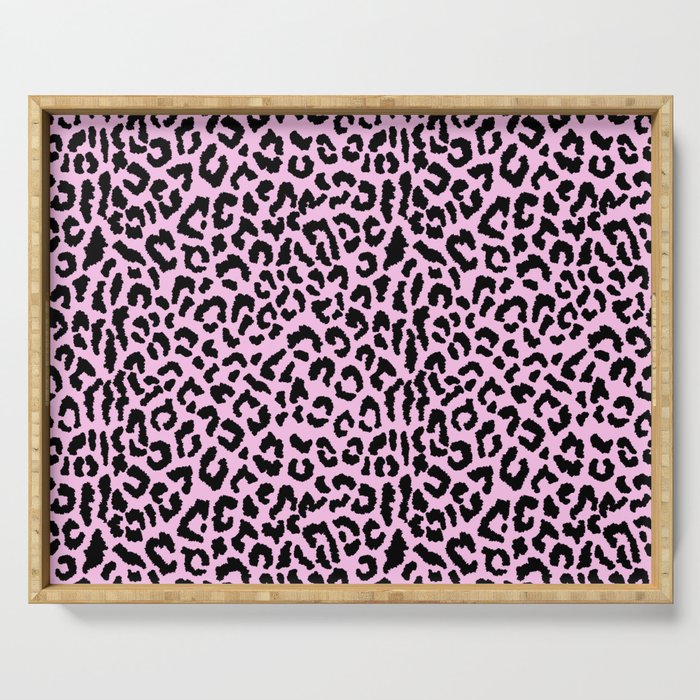 2000s leopard-black on palest pink Serving Tray