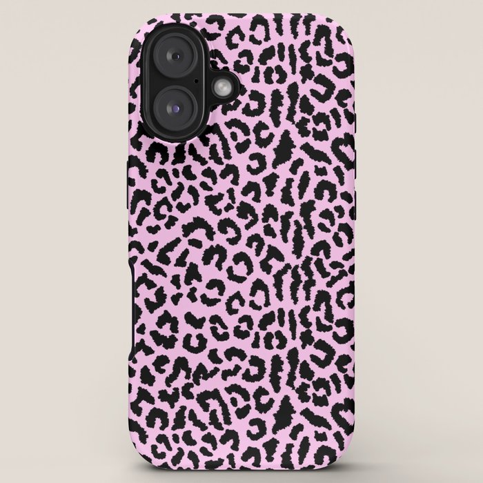 2000s leopard-black on palest pink iPhone Case