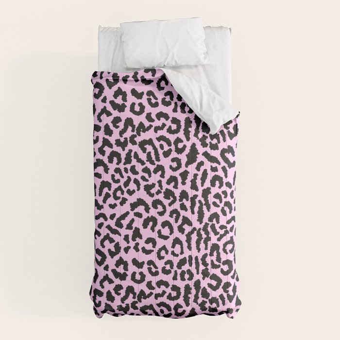 2000s leopard-black on palest pink Comforter