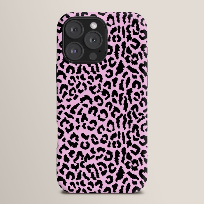 2000s leopard-black on palest pink iPhone Case