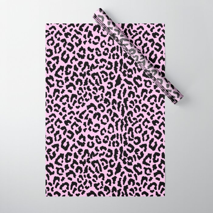 2000s leopard-black on palest pink Wrapping Paper