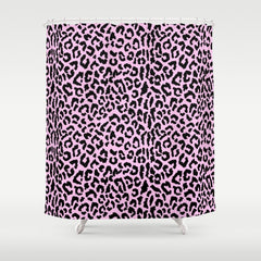 2000s leopard-black on palest pink Shower Curtain