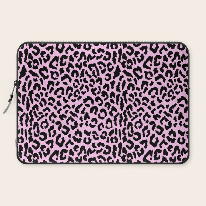 2000s leopard-black on palest pink Laptop Sleeve