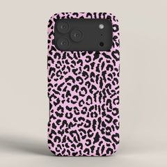 2000s leopard-black on palest pink iPhone Case