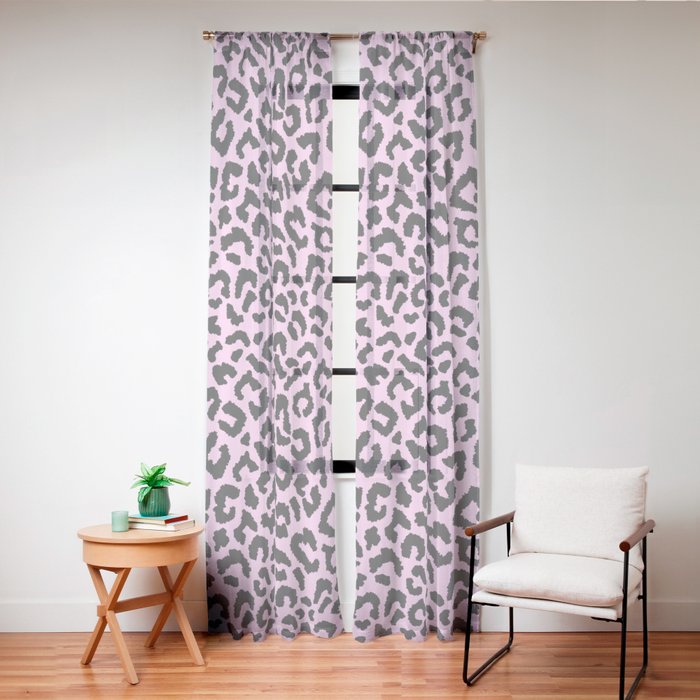 2000s leopard-black on palest pink Window Curtain