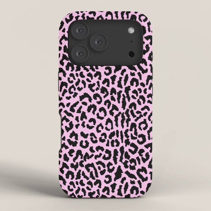2000s leopard-black on palest pink iPhone Case