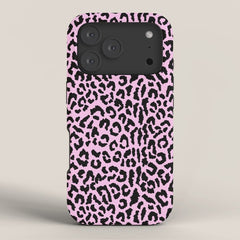2000s leopard-black on palest pink iPhone Case