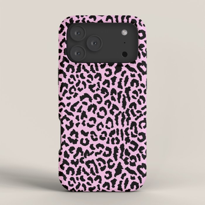 2000s leopard-black on palest pink iPhone Case
