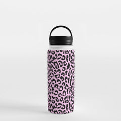 2000s leopard-black on palest pink Water Bottle