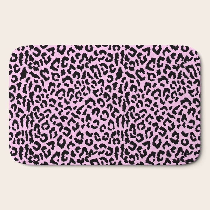 2000s leopard-black on palest pink Bath Mat