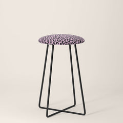 2000s leopard-black on palest pink Stool